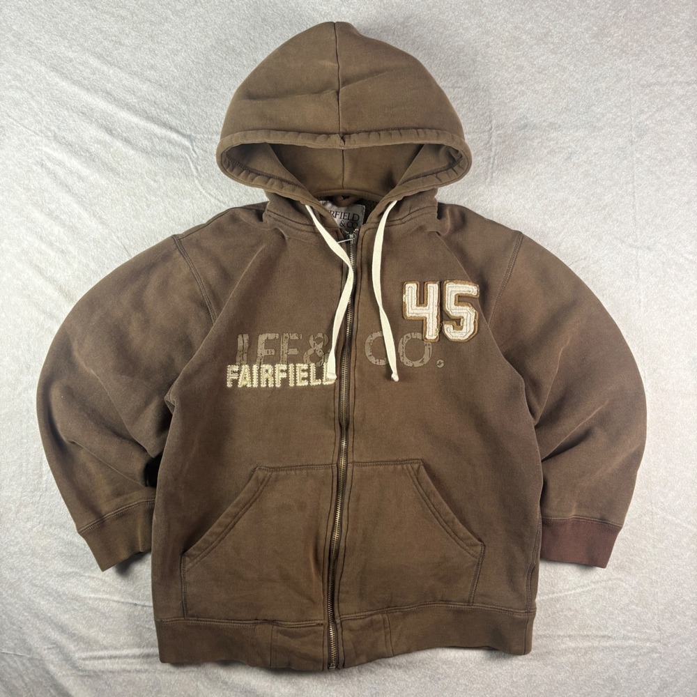 Vintage Brown Fairfield & Co. 45 Zip-Up Hoodie – Kids Size M